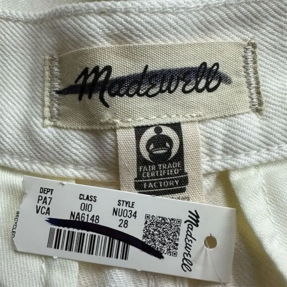 NWT Madewell Women's The Harlow Wide-Leg Jean Airy Denim Trouser‎ Off White 28 - Picture 7 of 13